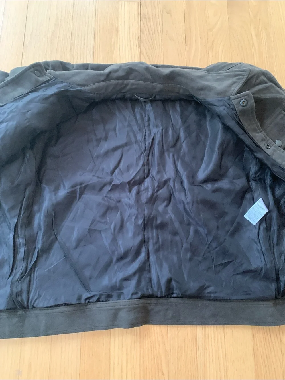 Banana Republic Men’s Italian Moleskin Snap Up Trucker Jacket Deep Olive Medium